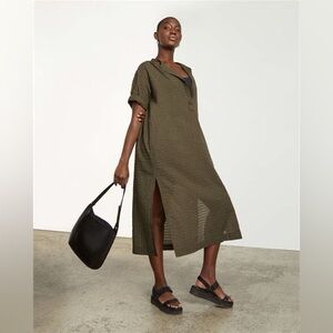 everlane organic caftan dress - sheer black lightweight maxi XS oversized - euc